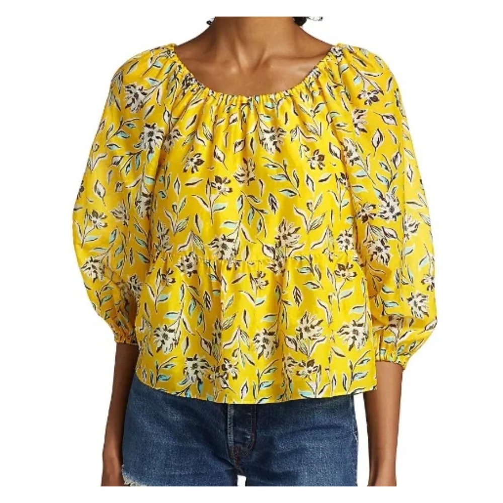 Alice + Olivia Alta Silk Tiered‎ Top Swinging Sun Pullover - Women's Size M